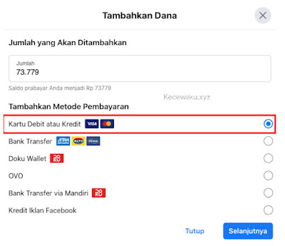 pembayaran facebook ads