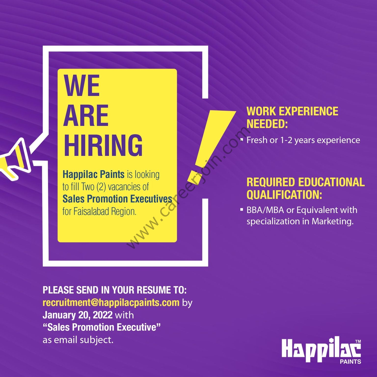 Happilac Paints Pvt Ltd Jobs 2022 in Pakistan