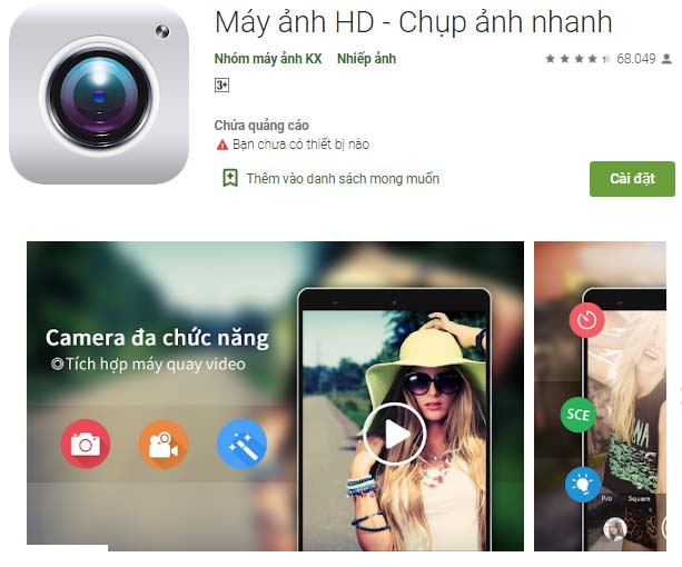 Máy ảnh HD - Chụp ảnh nhanh