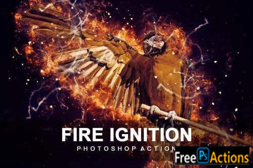  Fire Ignition Photoshop Action Free Download