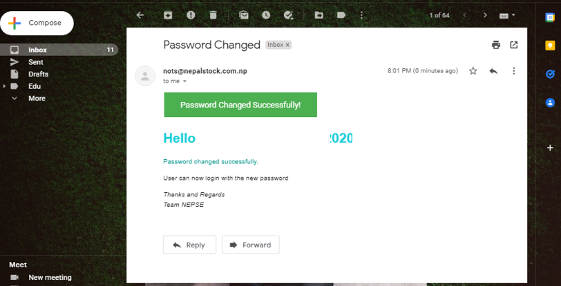 How to reset NEPSE Password