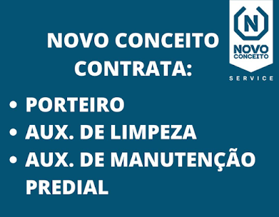 Vagas para Porteiro, Aux. Limpeza e Aux. Manutenção predial em NH e SL