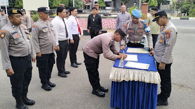 Personil Polsek Banda Sakti Gelar Penandatanganan Fakta Integritas Anti Narkoba 