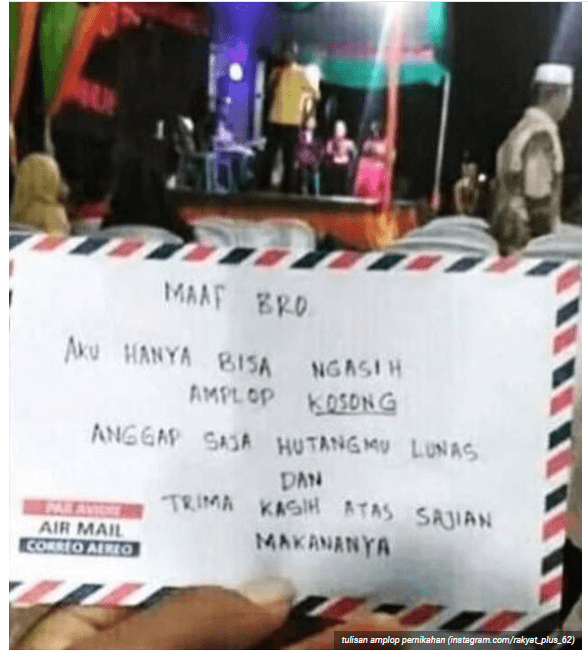 9 Tulisan di Amplop Sumbangan Pernikahan Ini Bikin Kecewa Berat