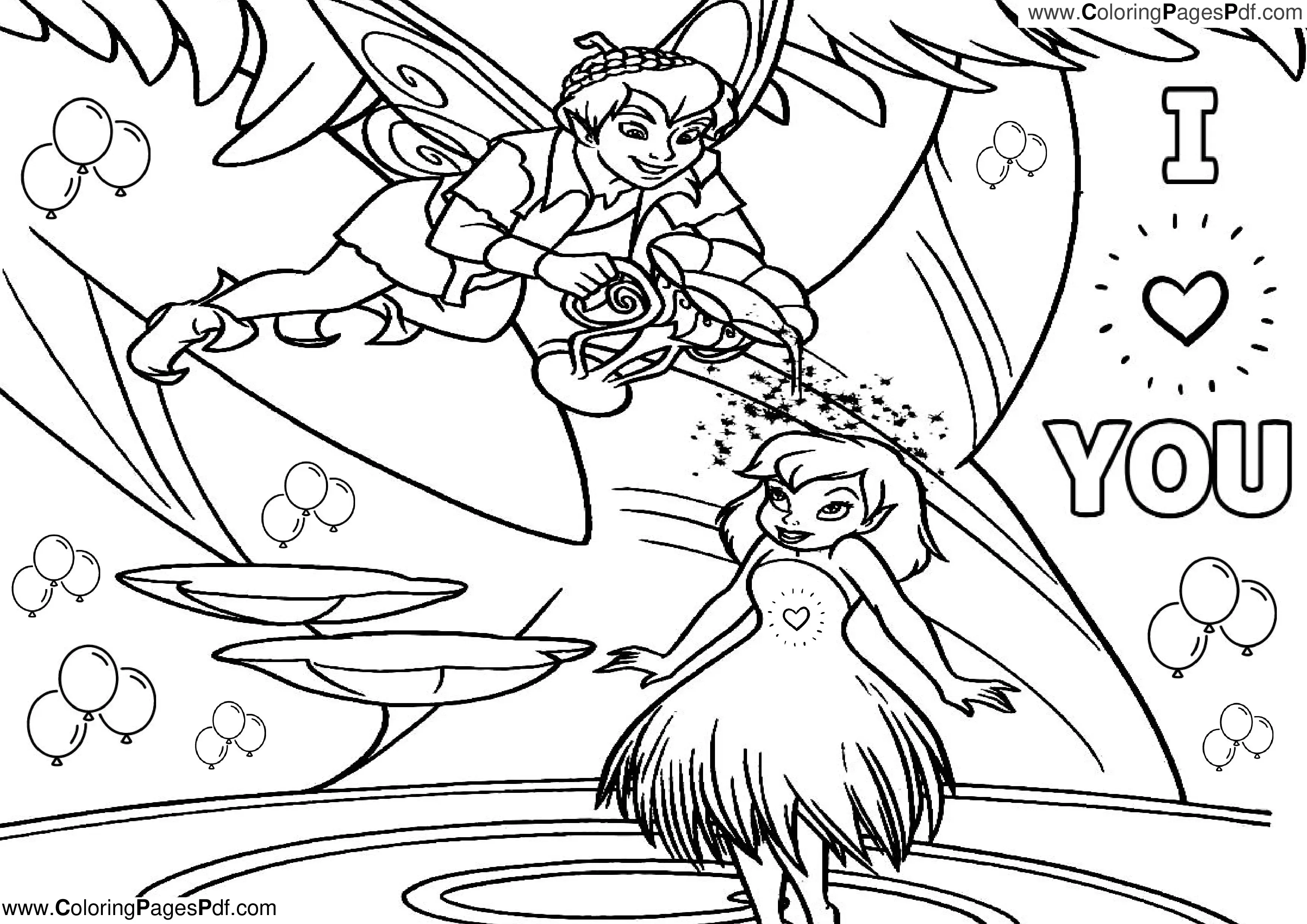 Tinkerbell coloring pages for adults