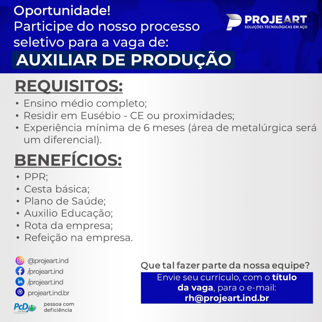 AUXILIAR DE PRODUÇÃO