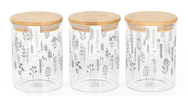 Spice Glass Jars Sets with Bamboo Lids