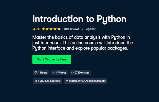 best datacamp course to learn Python