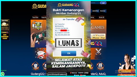 Selamat Kepada Member Setia GudangQQ WD sebesar Rp. 82.000.000.-