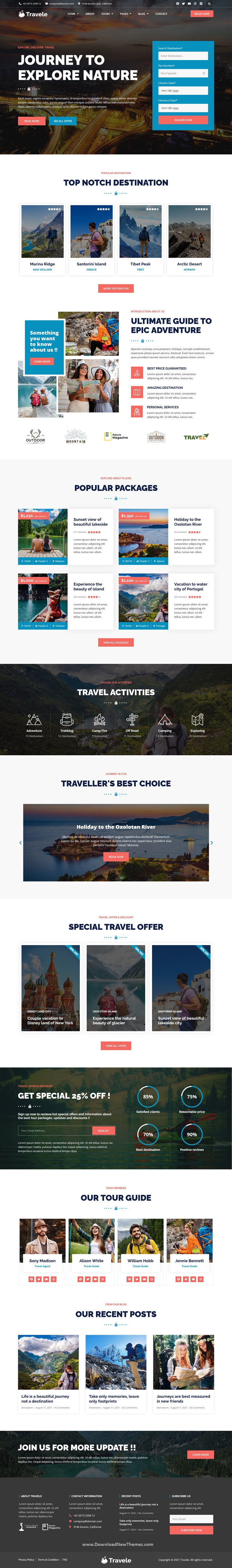 Travele – Travel & Tour Agency Elementor Template Kit