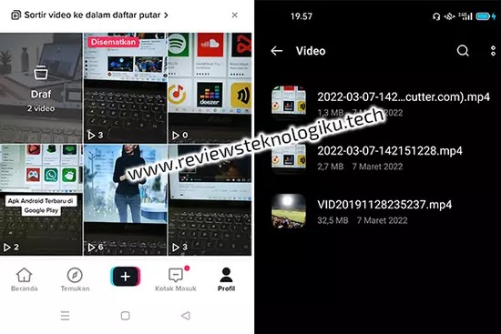 cara menyimpan video draft tiktok ke galeri tanpa post