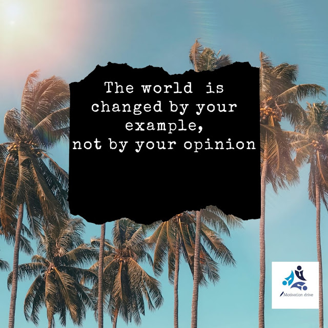 the world is changed by your example not your opinion