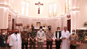 Forkopimda Jatim dampingi Menkopolhukam Cek Prokes dan Pengamanan Gereja di Surabaya