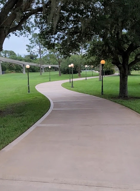 Walking path at Disney's Grand Floridian resort to Magic Kingdom