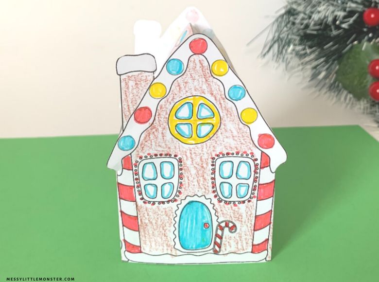 Paper gingerbread house - Christmas paper crafts