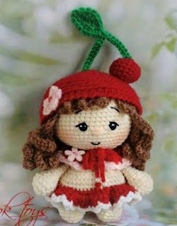 PATRON GRATIS MUÑECA CEREZA AMIGURUMI 49134 👩🍒