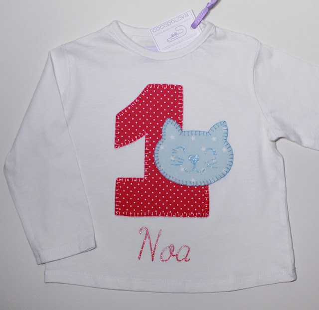 camiseta cumpleaños 1 año gatito