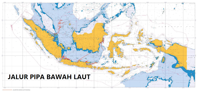 Peta Jalur Pipa Bawah Laut di Indonesia