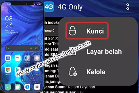 cara mengunci jaringan 4g hp oppo