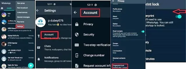 whatsapp se fingerprints lock kaise hataye (1)