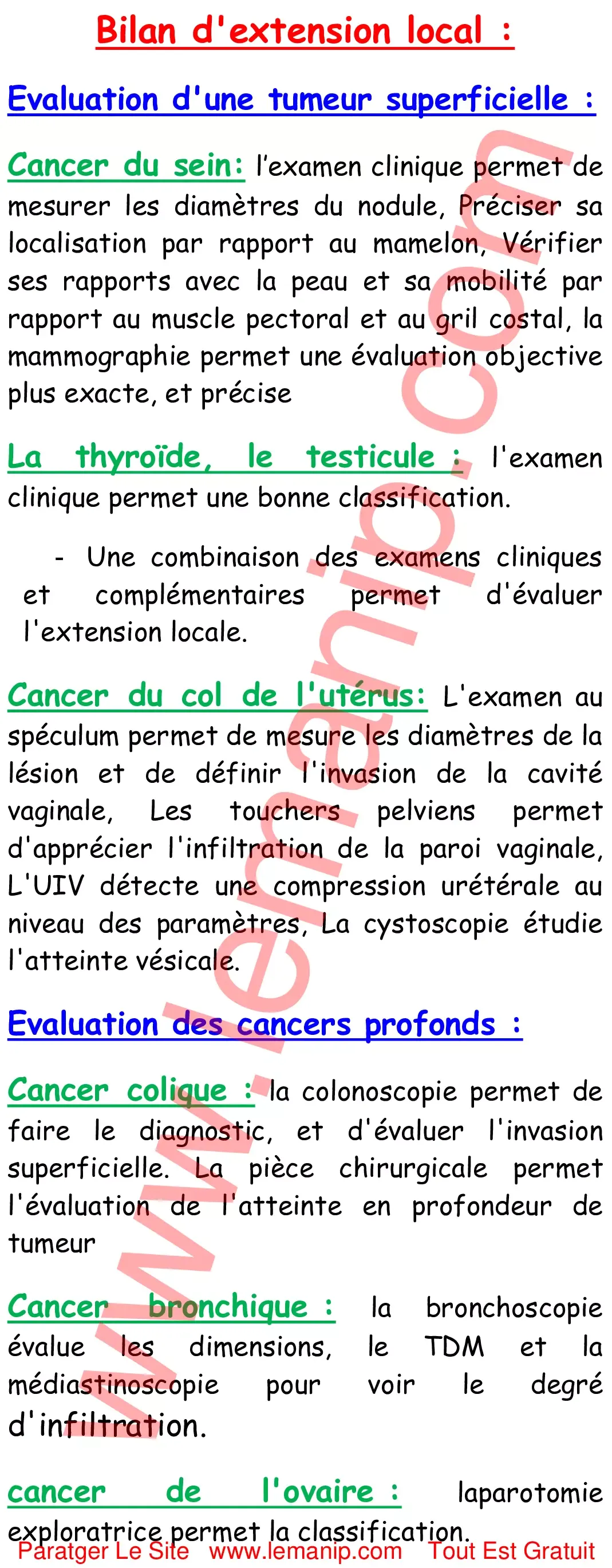 Résumé Du Cour 6 Du Module Oncologie 1