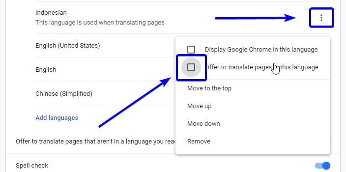 offer on translate pages in this language