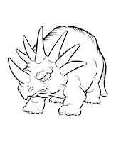 Triceratops coloring page for kids