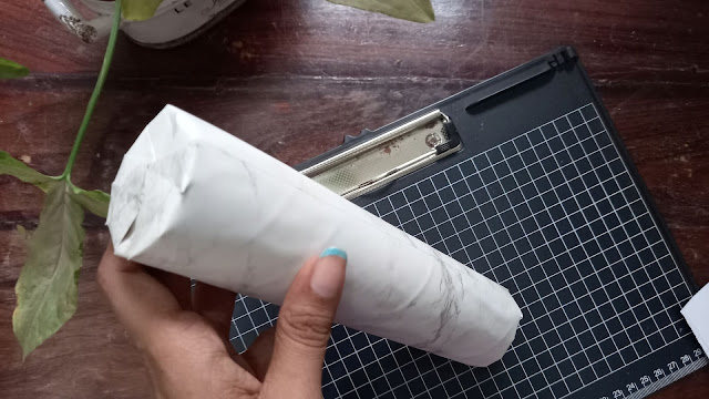 The stem covered in contact paper