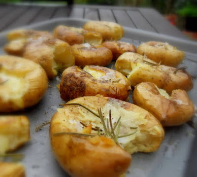 smashed roasted new potatoes