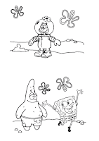 SpongeBob, Patrick and Sandy Cheeks coloring sheet