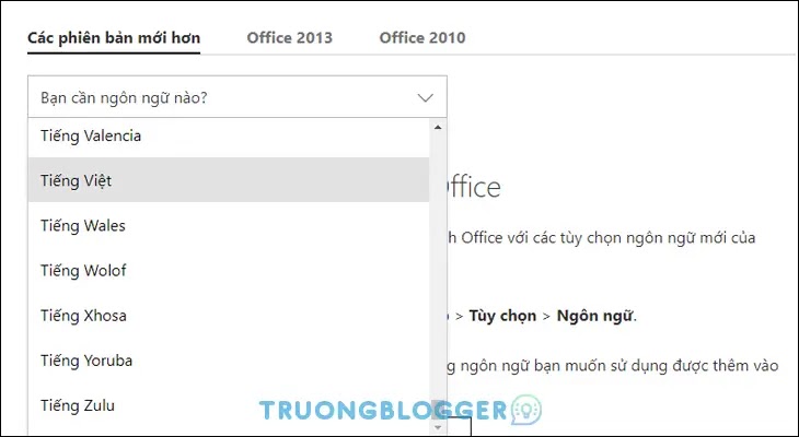 Cách cài đặt gói ngôn ngữ hiển thị tiếng Việt cho Microsoft Office