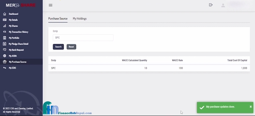 How to calculate WACC in Mero Share 4