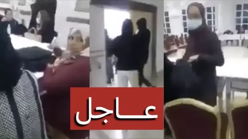 تونس بالفيديو اقتحام محتجين لجلسة اعضاء بلدية الكرم و هروب فتحي العيوني