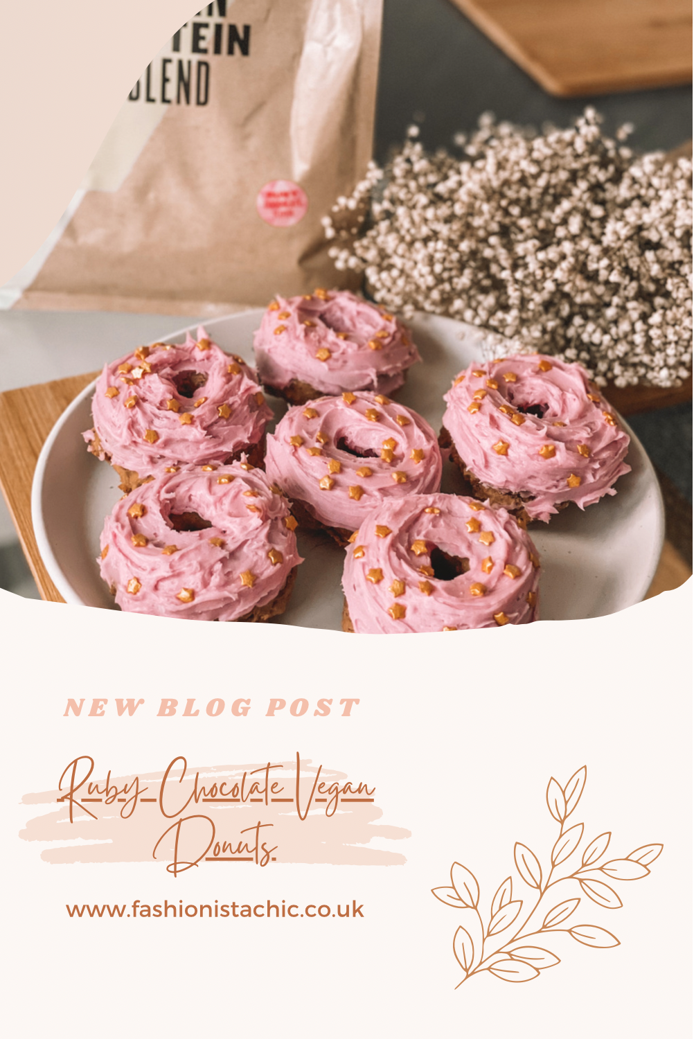 Vegan Ruby Chocolate protein donuts
