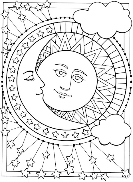 sun, moon and stars coloring pages