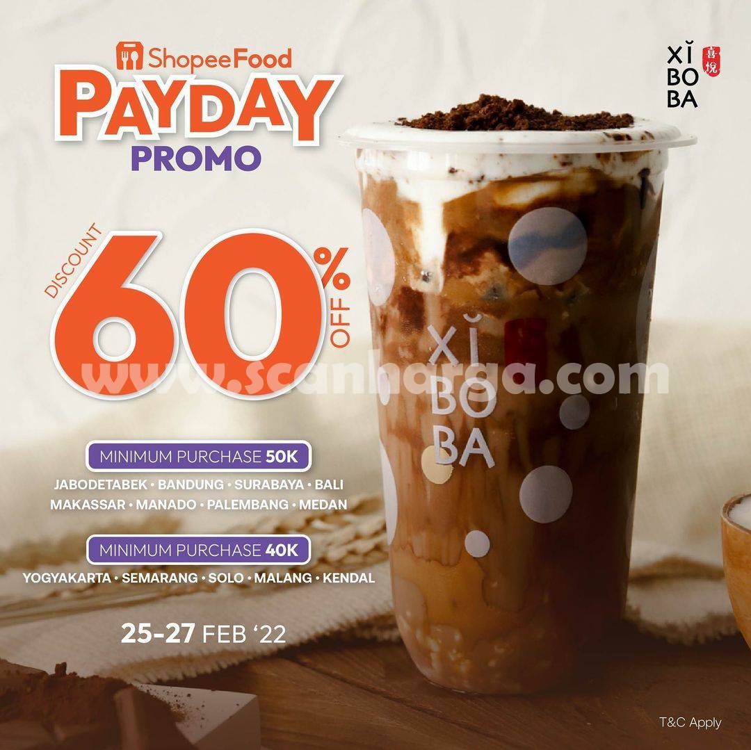 Xiboba Payday Promo Diskon hingga 60% via ShopeeFood