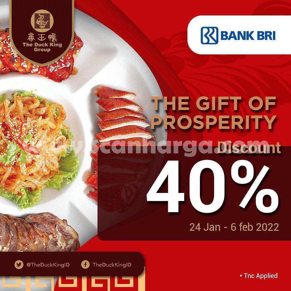 Promo THE DUCK KING DISKON 40% dengan KARTU DEBIT BRI