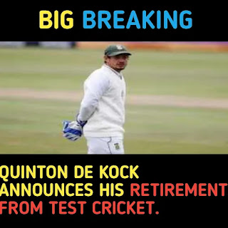 South Africa's Quinton De Kock Announces Retirement From Test Cricket With Immediate Effect