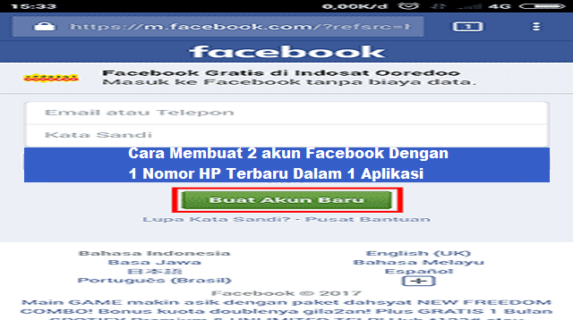 Cara Membuat 2 Akun Facebook Dengan 1 Nomor HP