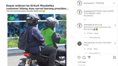 HEBOH! Erick Thohir 'Nyamar' Naik Ojol ke Sirkuit Mandalika, Komentar Netizen Kocak