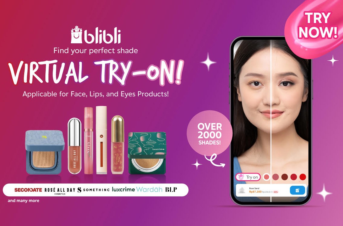 BliBli Hadirkan Fitur Virtual Try On, Bisa Coba Make Up Sebelum Beli