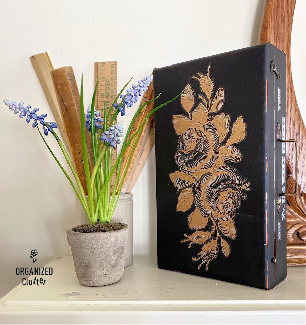 Photo of an upcycled vintage wooden artist paint case from Sears & Roebuck.