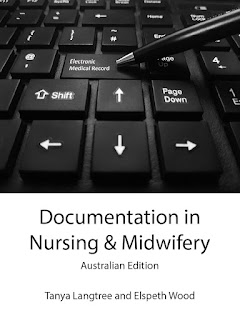 Cover image of Documentation in Nursing and Midwifery: Australian Edition shows a keyboard with the "enter" key replaced with "Electronic Medical Record". Clicking on this image should link to the eBook.