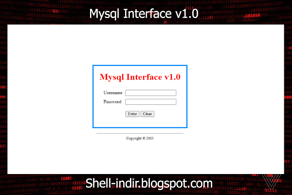 Mysql Interface v1.0 Shell Download - Shell İndir