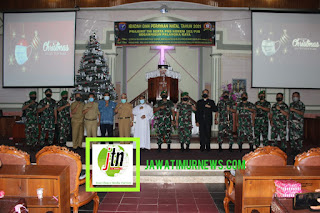 Dandim Hadiri Undangan Perayaan Natal Keluarga Besar Korem 102 Panju Panjung 