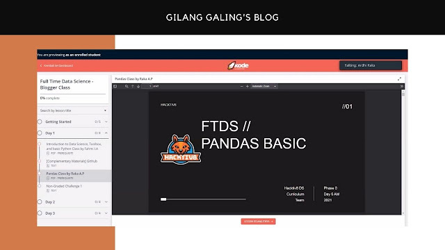 Kursus Full Stack Developer Data Science kelas Pandas