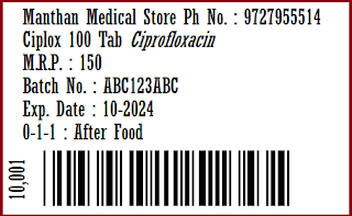 Generate Barcode Based Detailed Label for Medicines with Batch, Expiry Date, Medicine Dose Guidance for Patients with Advice in Free Barcode Software