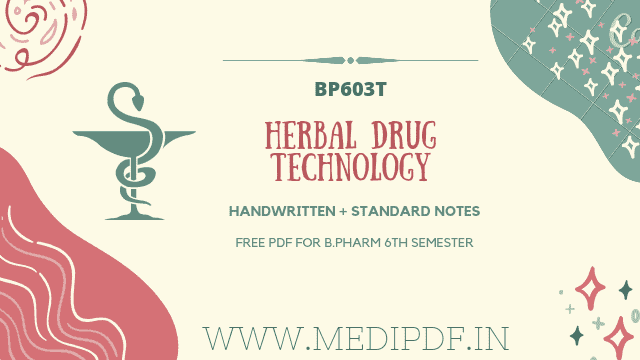 Herbal-Drug-Technology-B-Pharm-6th-Sem-Notes-Cover-Image