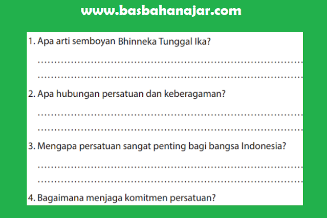 Jawaban PKN Kelas 10 Halaman 137 Bhinneka Tunggal Ika