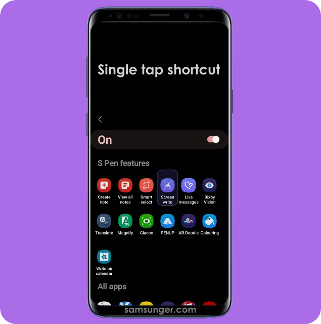 Single Tap Shortcuts for Pentastic Picture